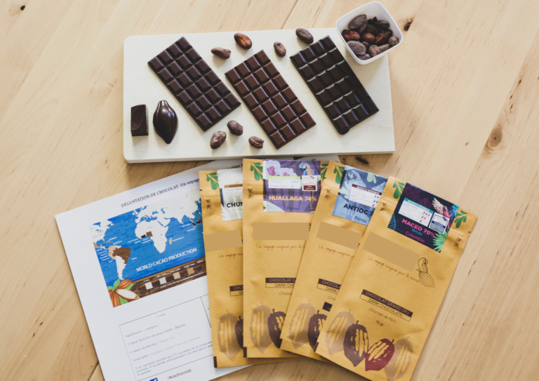 Dégustation de chocolats fair trade et vegan